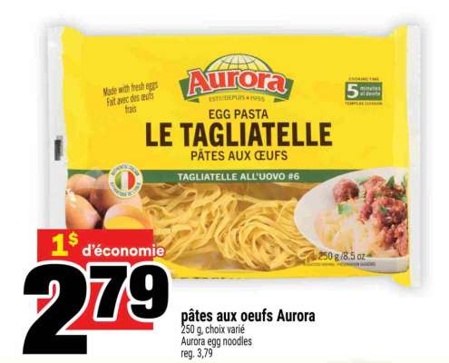 pâtes aux oeufs Aurora
