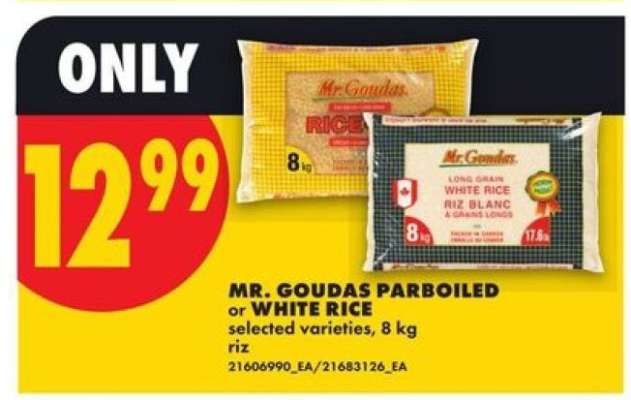 MR. GOUDAS PARBOILED or WHITE RICE