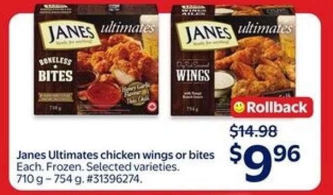 Janes Ultimates Chicken Wings or Bites