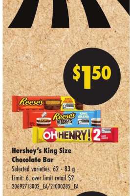 HERSHEY'S KING SIZE CHOCOLATE BAR