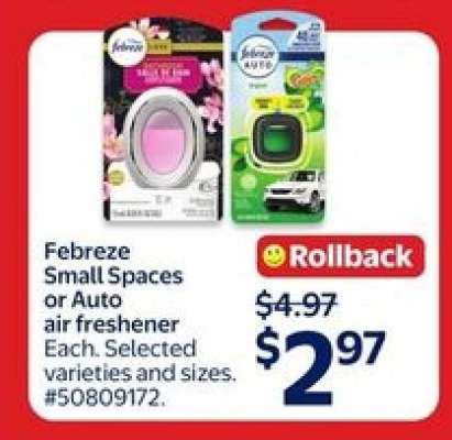 Febreze Small Spaces or Auto air freshener