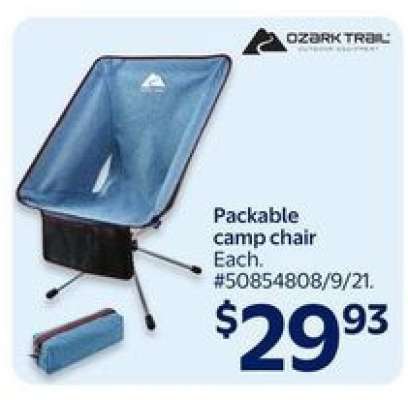 Packable camp chair