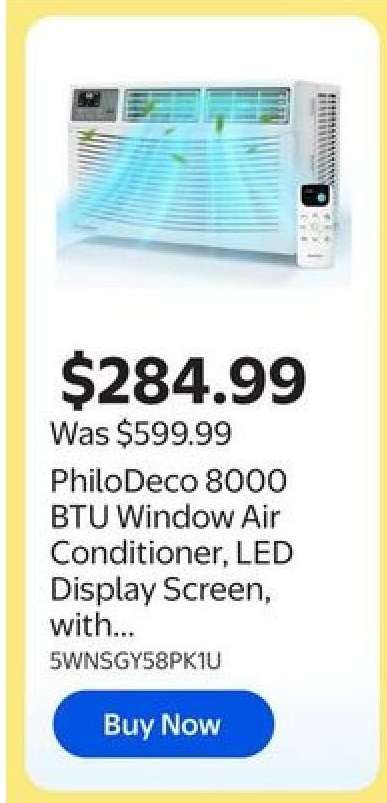 PhiloDeco 8000 BTU Window Air Conditioner