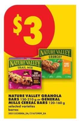 Nature Valley Granola Bars or General Mills Cereal Bars