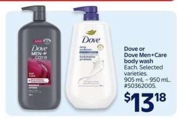 Dove or Dove Men+Care Body Wash