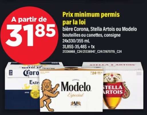 bière Corona, Stella Artois ou Modelo