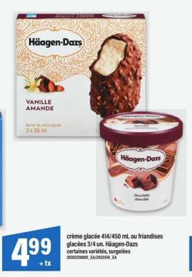 Häagen-Dazs crème glacée ou friandises glacées