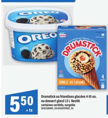 Drumstick ou friandises glacées