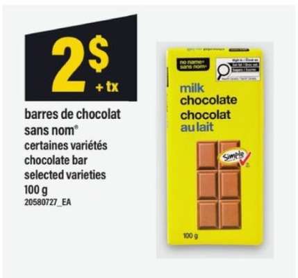 barres de chocolat sans nom
