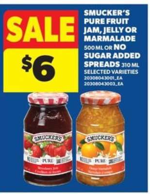 Smucker's Pure Fruit Jam, Jelly or Marmalade