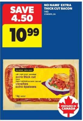 NO NAME EXTRA THICK CUT BACON