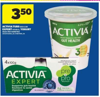ACTIVIA TUBS or EXPERT YOGURT