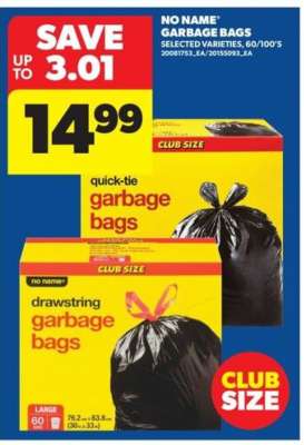NO NAME GARBAGE BAGS