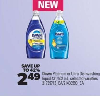 Dawn Platinum or Ultra Dishwashing liquid