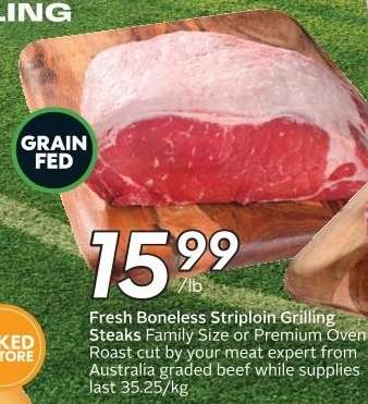 Fresh Boneless Striploin Grilling Steaks