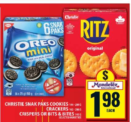Christie Snak Paks Cookies, Crackers, Crispers or Bits & Bites