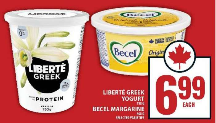 Liberté Greek Yogurt or Becel Margarine