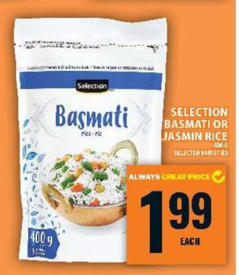 Selection Basmati or Jasmin Rice