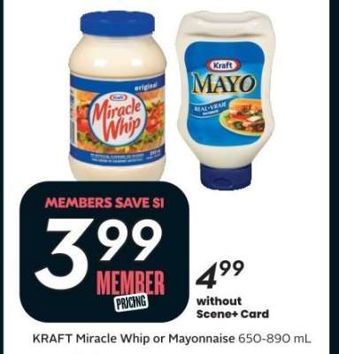 KRAFT Miracle Whip or Mayonnaise