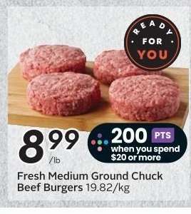 Fresh Medium Ground Chuck Beef Burgers