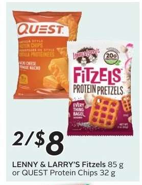LENNY & LARRY'S Fitzels or QUEST Protein Chips