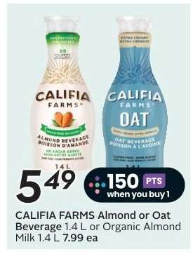 CALIFIA FARMS Almond or Oat Beverage