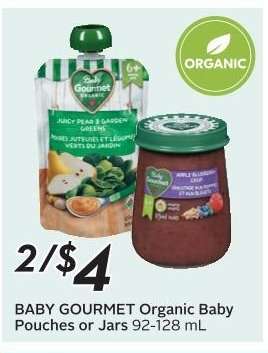 BABY GOURMET Organic Baby Pouches or Jars