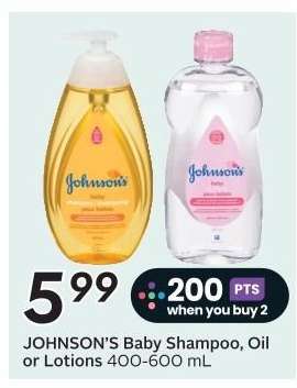JOHNSON’S Baby Shampoo, Oil or Lotions