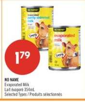 NO NAME EVAPORATED MILK