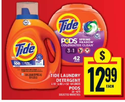 Tide laundry detergent pods