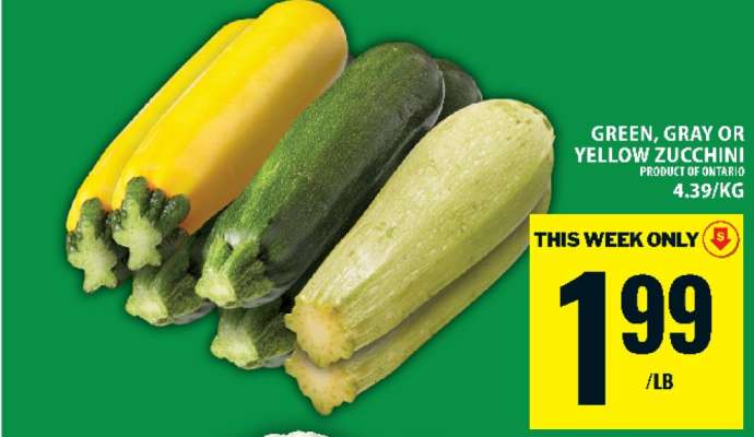 Green, Gray or Yellow Zucchini