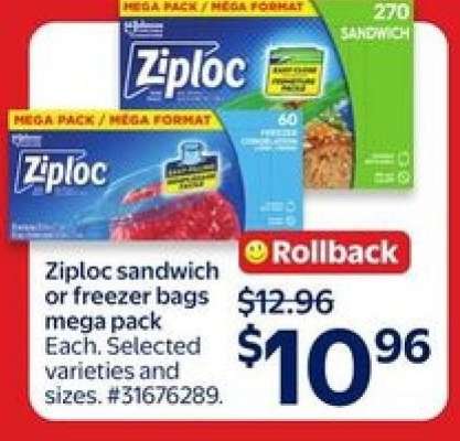 Ziploc Sandwich or Freezer Bags Mega Pack