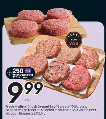 Fresh Medium Chuck Ground Beef Burgers