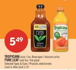 Tropicana Juice / Pure Leaf Iced Tea