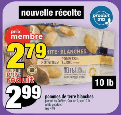 POMMES DE TERRE BLANCHES