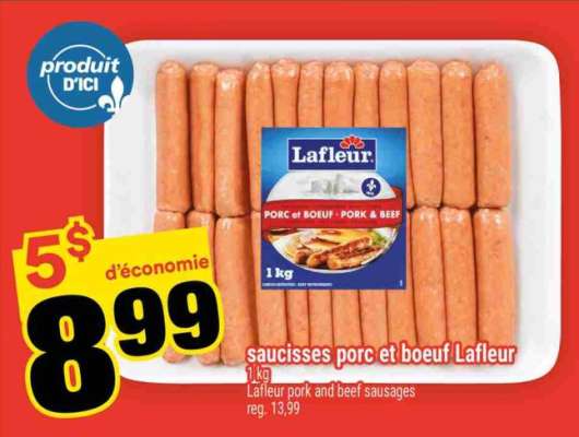 SAUCISSES PORC ET BOEUF LAFLEUR