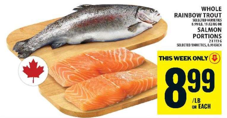 Whole Rainbow Trout or Salmon Portions
