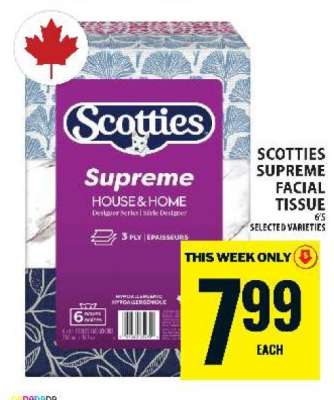 SCOTTIES SUPREME FACIAL TISSUE