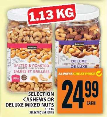 Selection Cashews or Deluxe Mixed Nuts