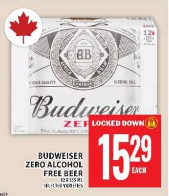 BUDWEISER ZERO ALCOHOL-FREE BEER