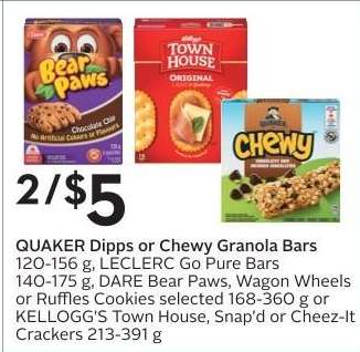QUAKER DIPPS or CHEWY GRANOLA BARS