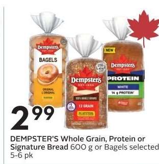 DEMPSTER'S Whole Grain, Protein or Signature Bread