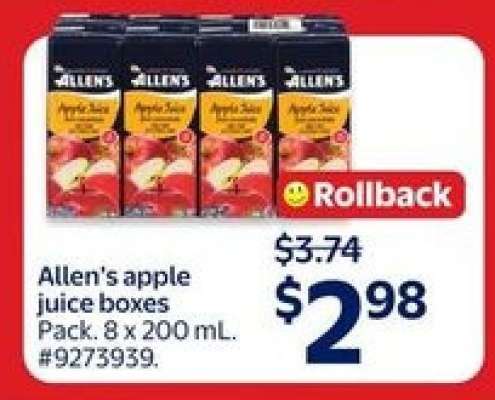 Allen's apple juice boxes