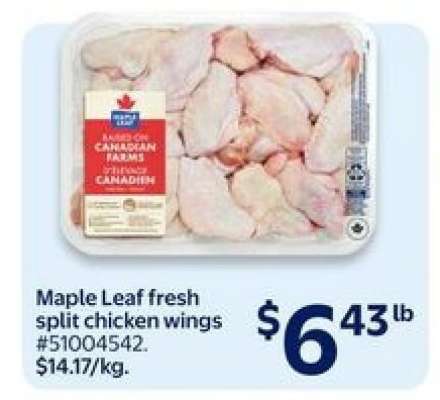 Maple Leaf fresh split chicken wings
