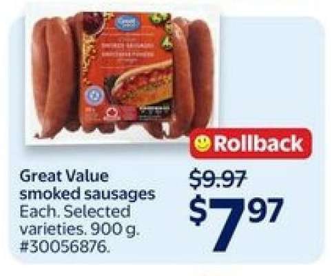 Great Value Smoked Sausages