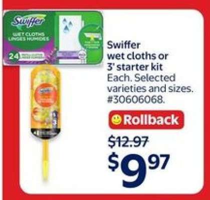 Swiffer wet cloths or 3' starter kit