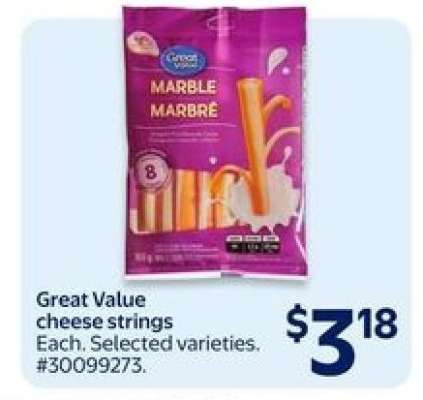 Great Value cheese strings