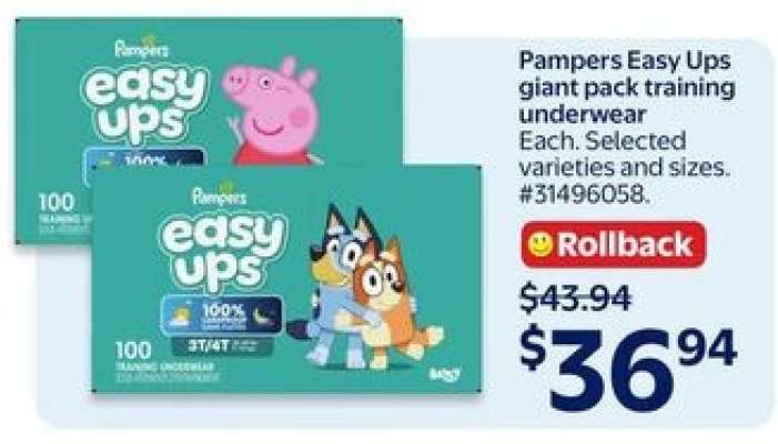 Pampers Easy Ups giant pack training underwear
