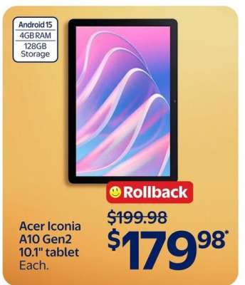 Acer Iconia A10 Gen2 10.1" tablet