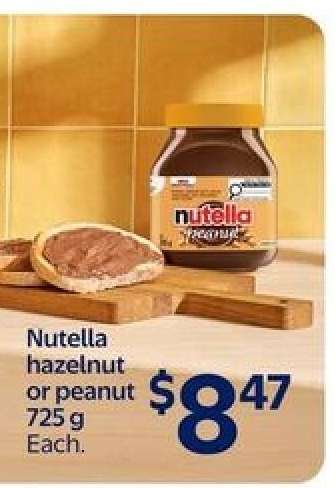 Nutella hazelnut or peanut